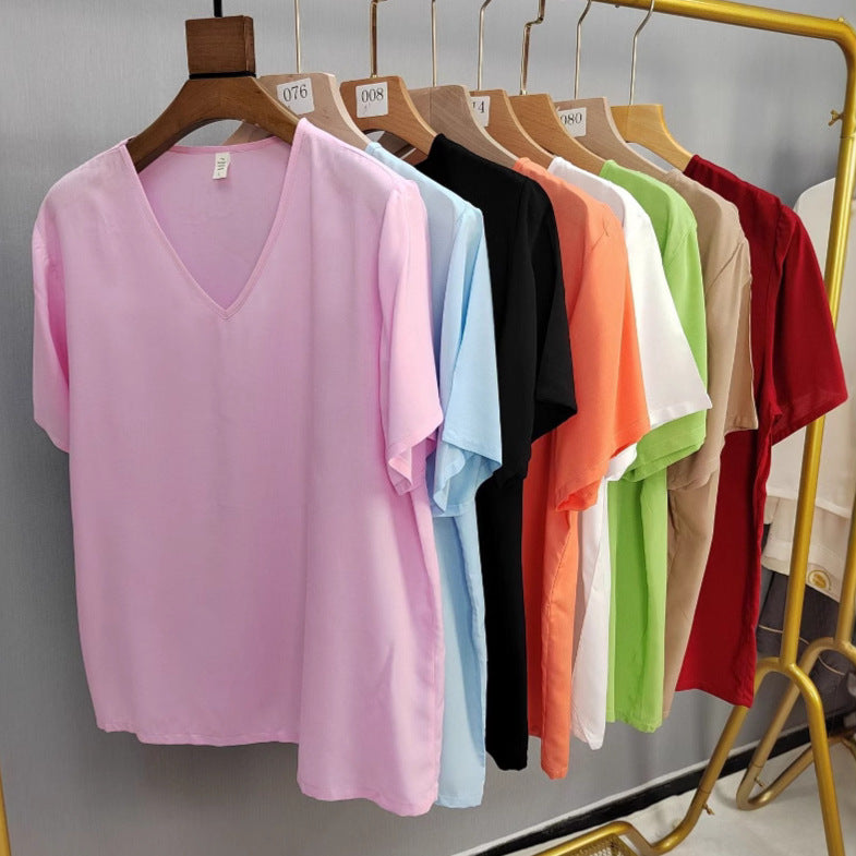 Casual Solid T-Shirts Women's