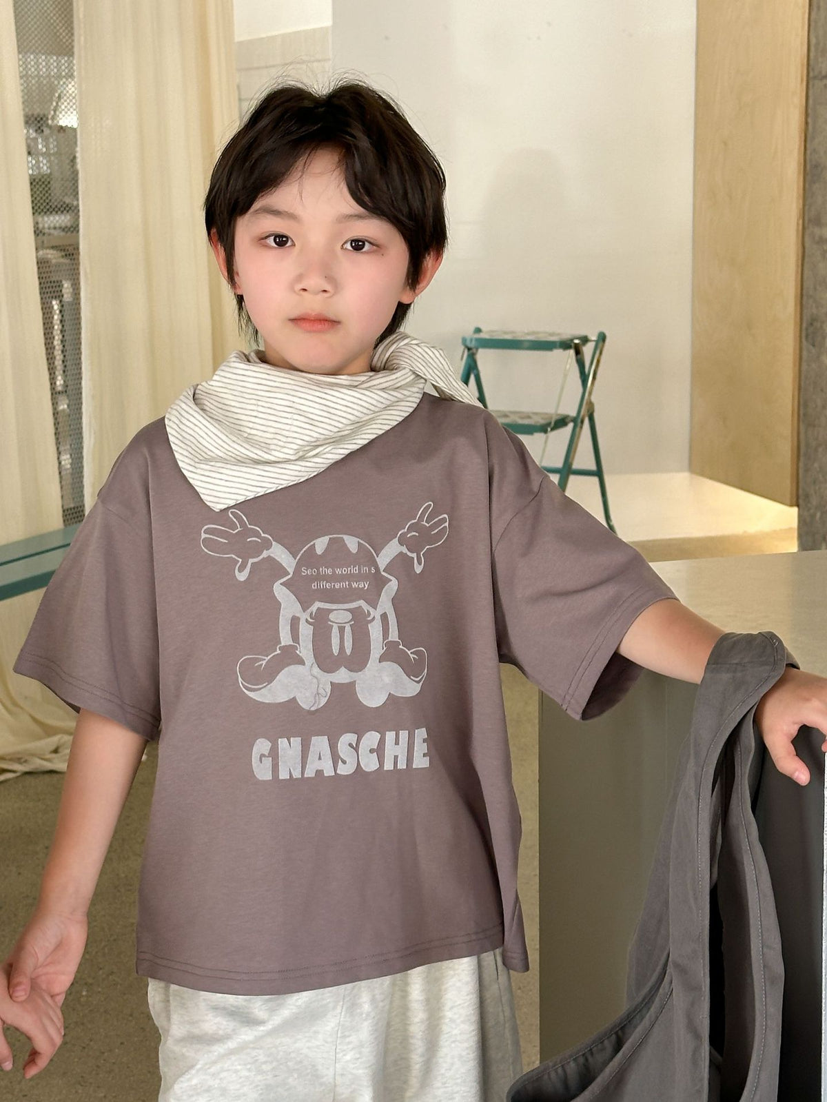 Casual Cotton Print Oversized Kids Unisex