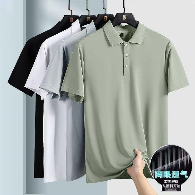 Casual Cool Touch Solid Polo Shirts Men's