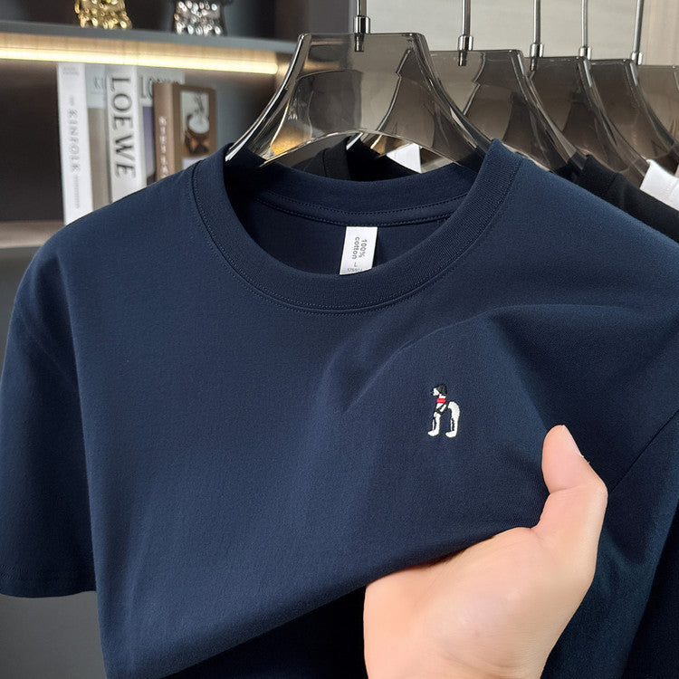 Camisetas Bordadas de Algodão Masculinas