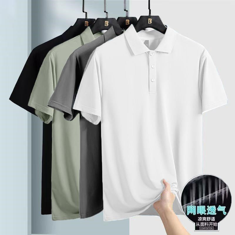 Casual Cool Touch Solid Polo Shirts Men's