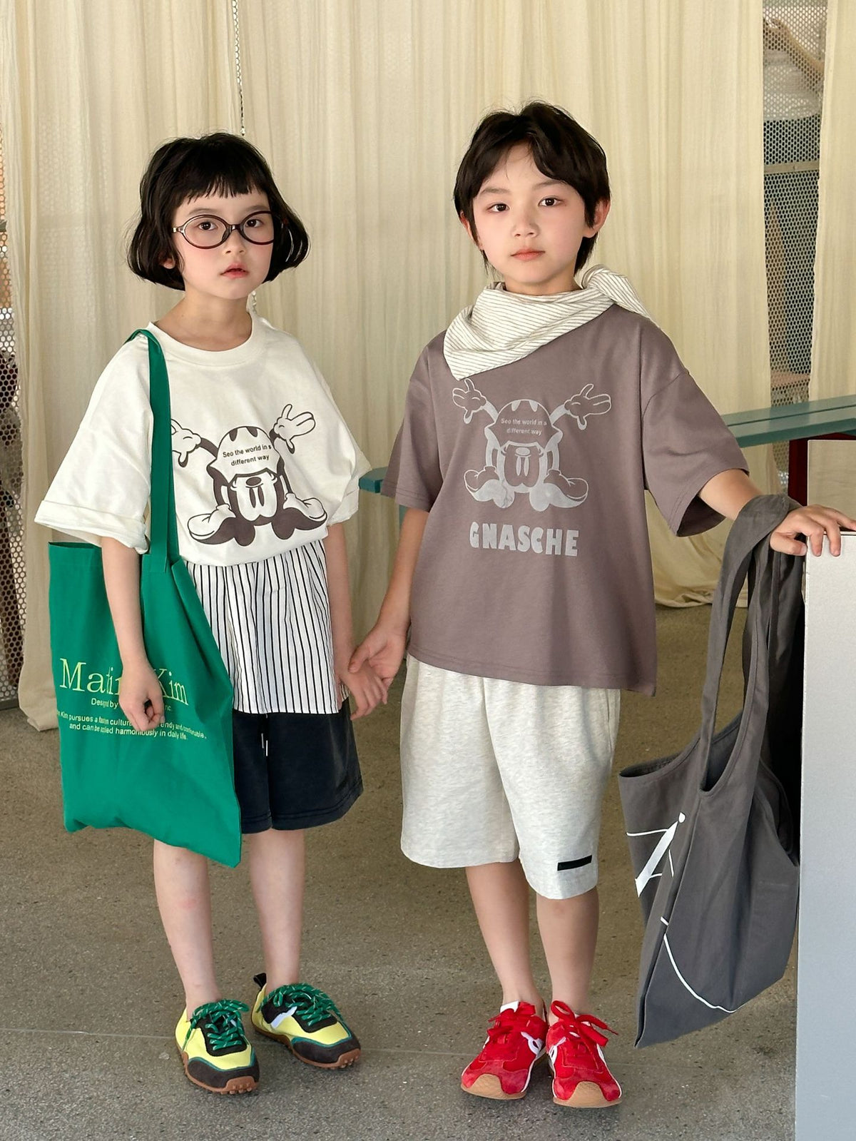 Casual Cotton Print Oversized Kids Unisex