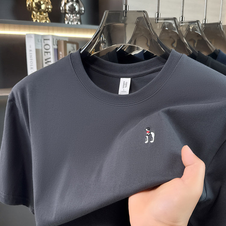 Camisetas Bordadas de Algodão Masculinas
