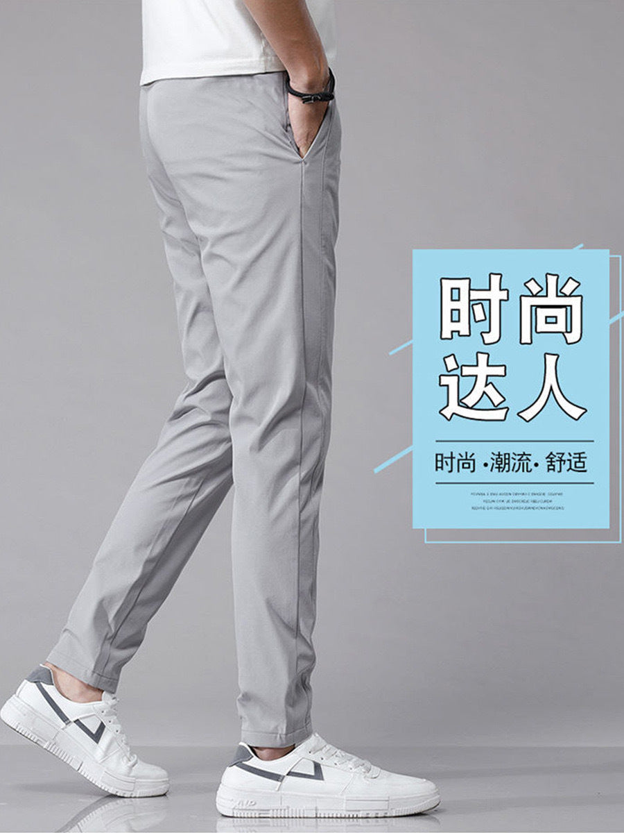 Calças Slim Fit Cool Touch Coreanas