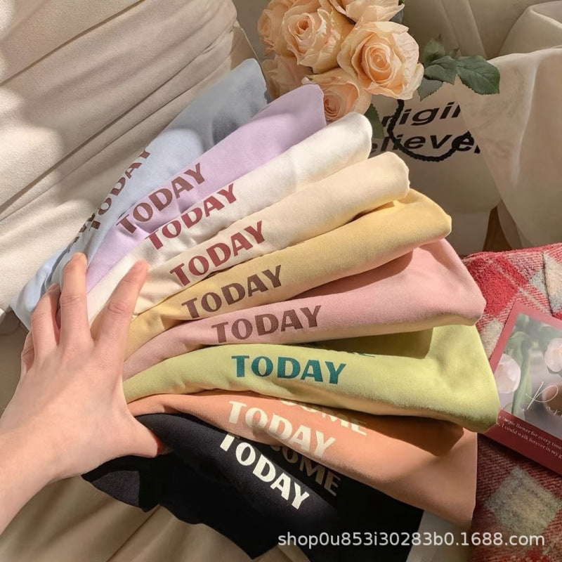 T-shirts en coton coréens pour femmes