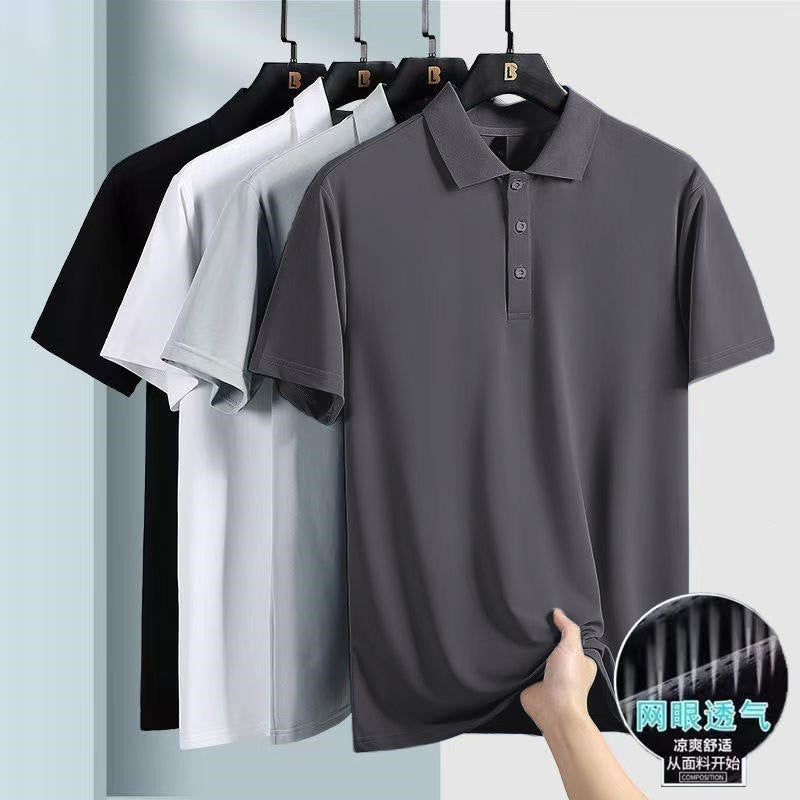 Casual Cool Touch Solid Polo Shirts Men's