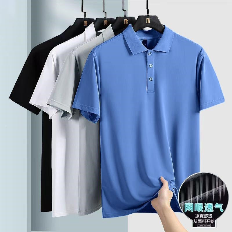 Casual Cool Touch Solid Polo Shirts Men's