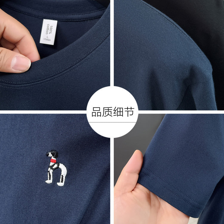 Camisetas Bordadas de Algodão Masculinas