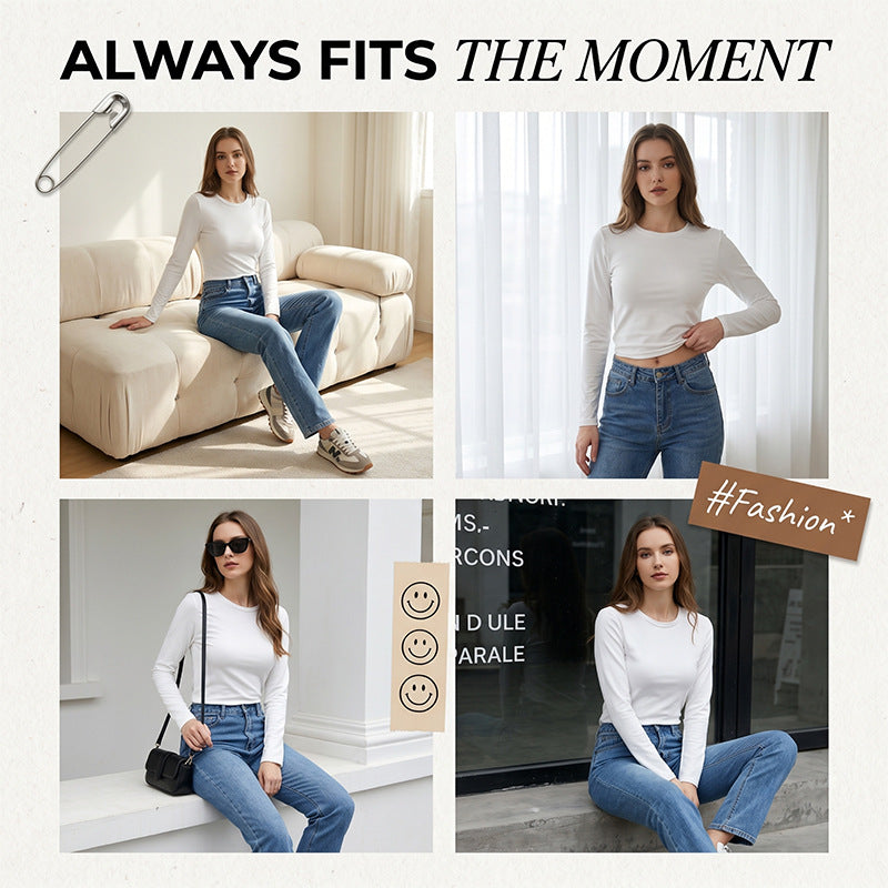 T-Shirts Slim Fit Solid Premium pour Femmes