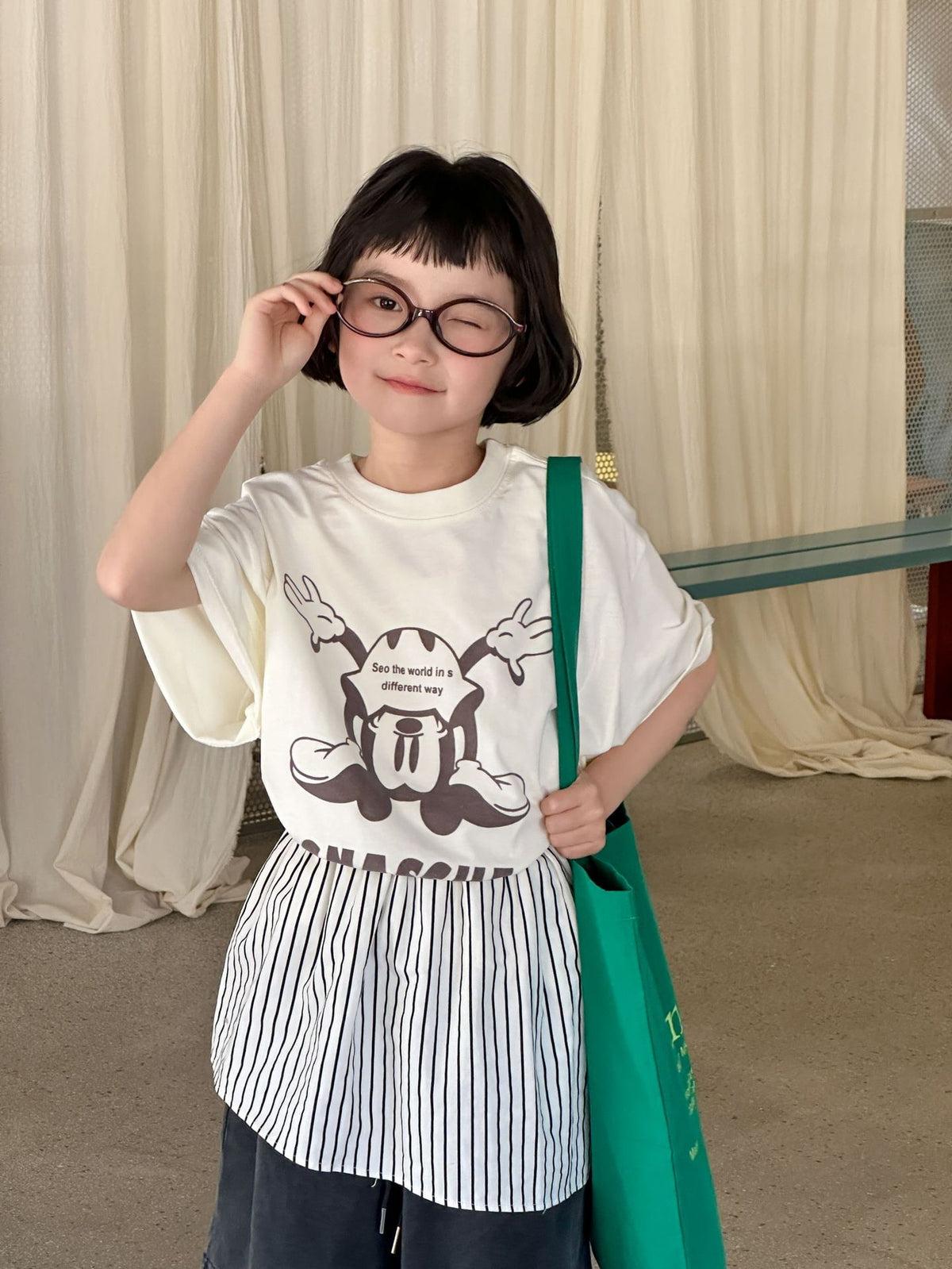 Casual Cotton Print Oversized Kids Unisex