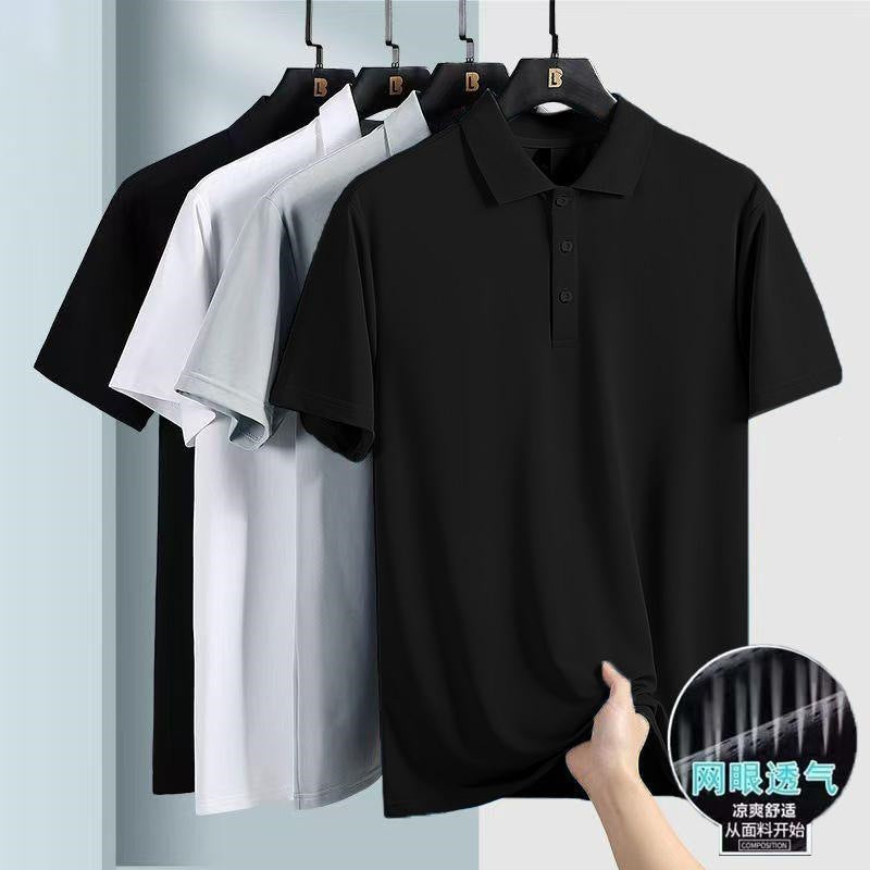 Casual Cool Touch Solid Polo Shirts Men's