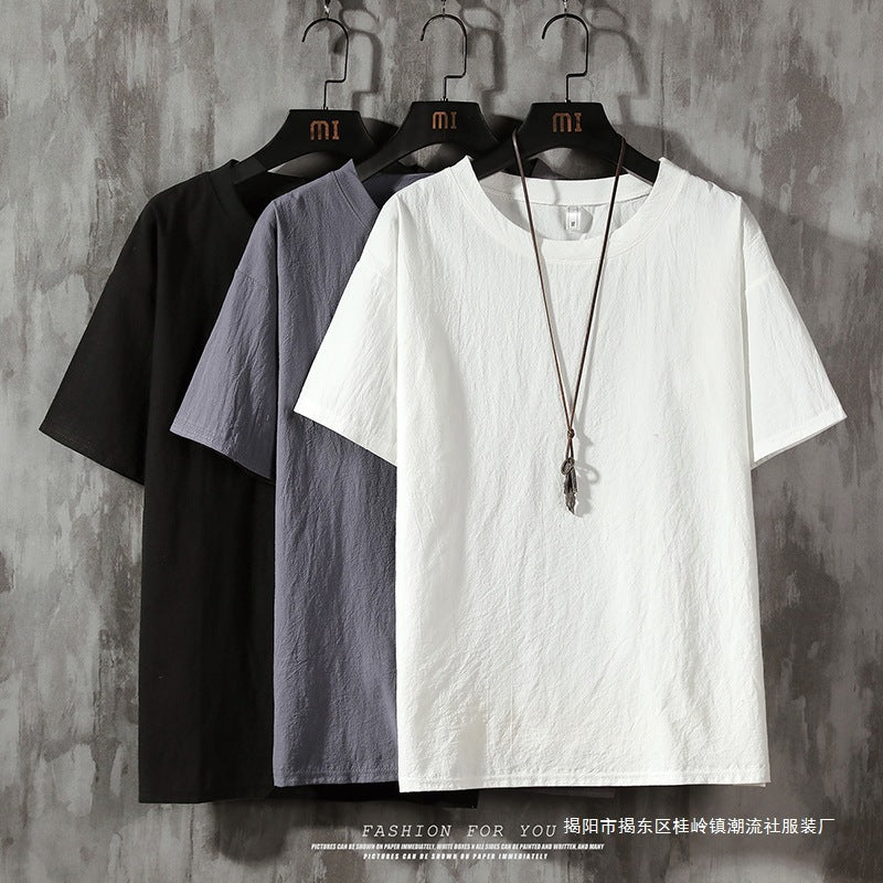 Camisetas Oversized Solid Casual Masculinas